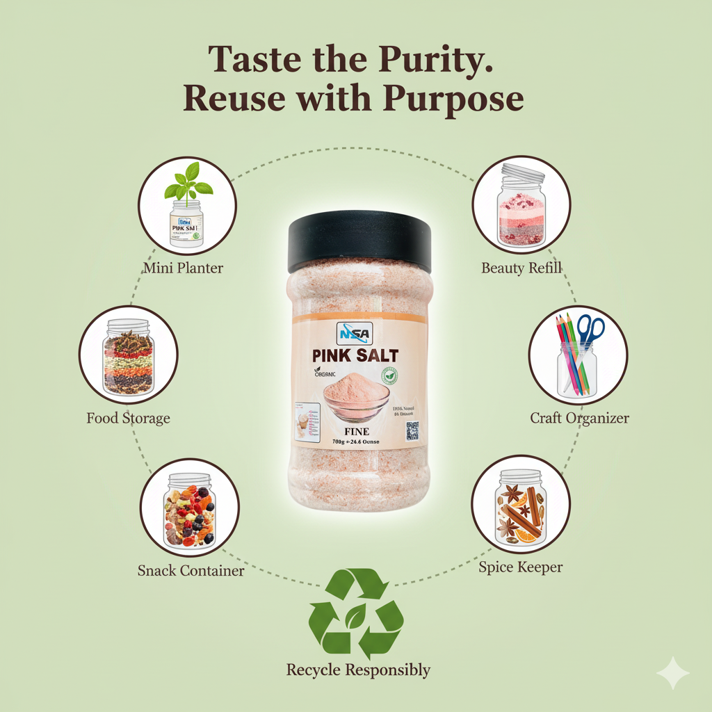 NSA Himalayan Pink Salt Jar – 100% Natural & Pure Food Grade Rock Salt