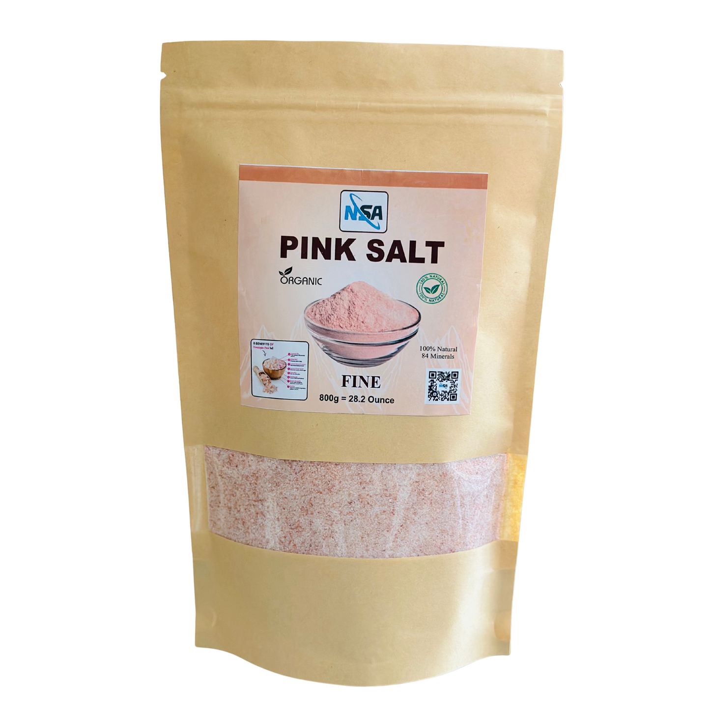 NSA Himalayan Pink Salt Fine – 100% Natural & Pure Food Grade Rock Salt Powder | Premium Mineral-Rich Edible Pink Salt for Cooking, Seasoning, Baking & Daily Wellness Use