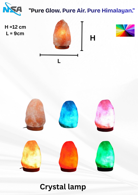 NSA Himalayan Salt Lamp USB 5V | Color Changing LED Light | Natural Pink Rock Salt, Air Purifier, Hand-Carved Lamp – Model: Crystal lamp