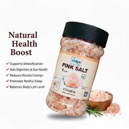 NSA Himalayan Pink Salt Coarse – 100% Natural & Pure Food Grade Rock Salt | Premium Mineral Salt for Cooking, Seasoning, BBQ, Grinder Use | Organic Edible Pink Salt Crystals