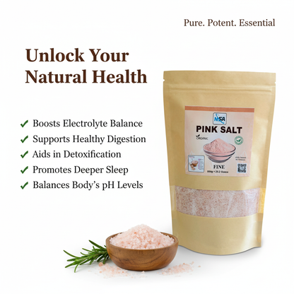 NSA Himalayan Pink Salt Fine – 100% Natural & Pure Food Grade Rock Salt Powder | Premium Mineral-Rich Edible Pink Salt for Cooking, Seasoning, Baking & Daily Wellness Use