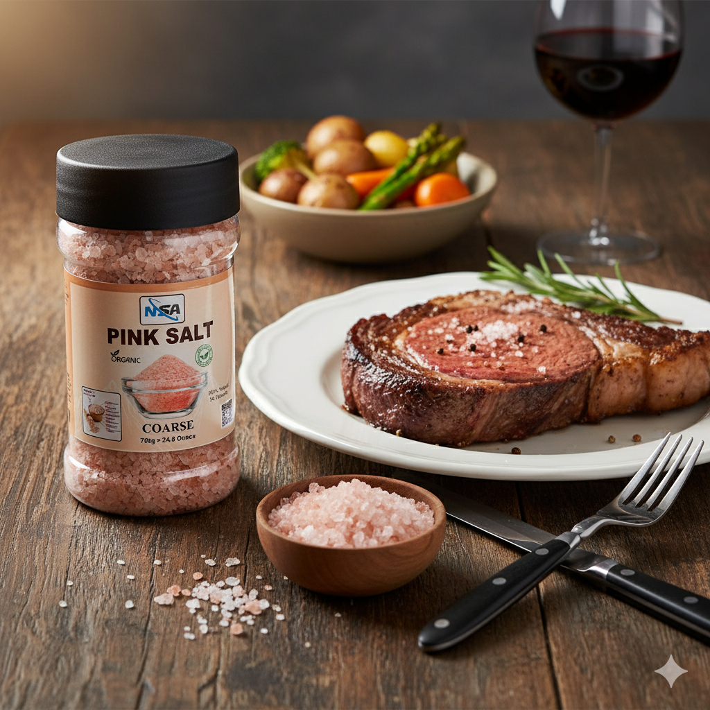 NSA Himalayan Pink Salt Coarse – 100% Natural & Pure Food Grade Rock Salt | Premium Mineral Salt for Cooking, Seasoning, BBQ, Grinder Use | Organic Edible Pink Salt Crystals