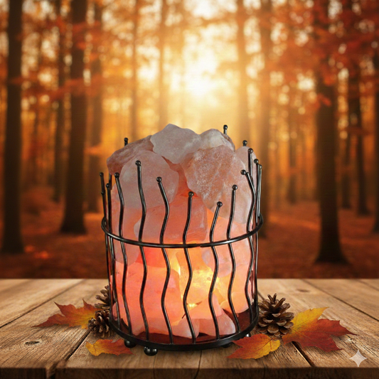 NSA Salt Basket – Modern White Slat Cube Salt Lamp Himalayan Pink Salt Lamp Basket