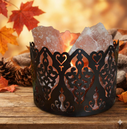 NSA Salt Basket – Heart Scroll Design Himalayan Pink Salt Lamp Basket