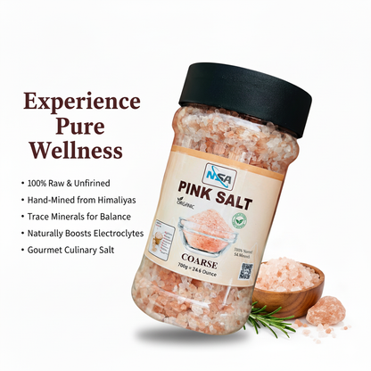 NSA Himalayan Pink Salt Coarse – 100% Natural & Pure Food Grade Rock Salt | Premium Mineral Salt for Cooking, Seasoning, BBQ, Grinder Use | Organic Edible Pink Salt Crystals