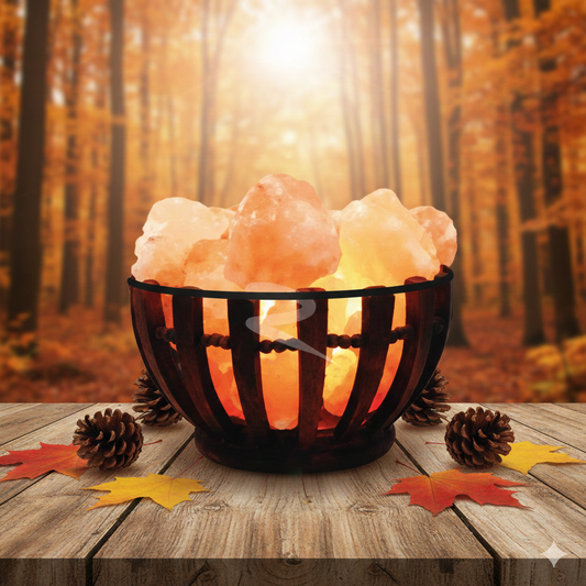 NSA Salt Basket –Wooden Barrel Salt Lamp  Himalayan Pink Salt Electric Lamp Basket