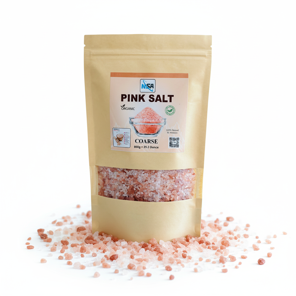NSA Himalayan Pink Salt Coarse Packet – 100% Natural & Pure Food Grade Rock Salt | Premium Mineral Pink Salt Crystals for Cooking, Seasoning, BBQ & Grinder Use | Organic Edible Himalayan Salt