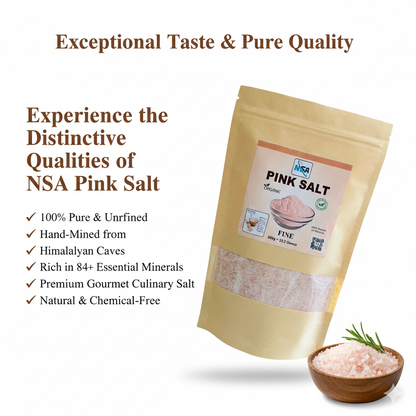NSA Himalayan Pink Salt Fine – 100% Natural & Pure Food Grade Rock Salt Powder | Premium Mineral-Rich Edible Pink Salt for Cooking, Seasoning, Baking & Daily Wellness Use
