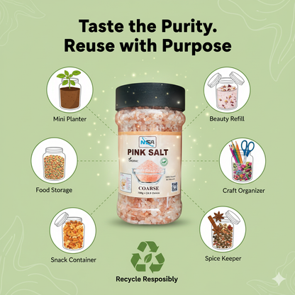 NSA Himalayan Pink Salt Coarse – 100% Natural & Pure Food Grade Rock Salt | Premium Mineral Salt for Cooking, Seasoning, BBQ, Grinder Use | Organic Edible Pink Salt Crystals