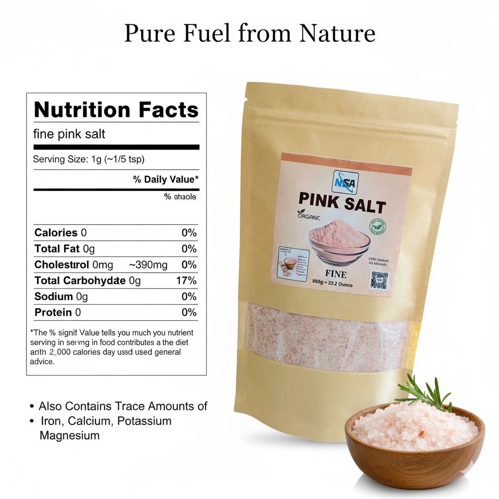 NSA Himalayan Pink Salt Fine – 100% Natural & Pure Food Grade Rock Salt Powder | Premium Mineral-Rich Edible Pink Salt for Cooking, Seasoning, Baking & Daily Wellness Use