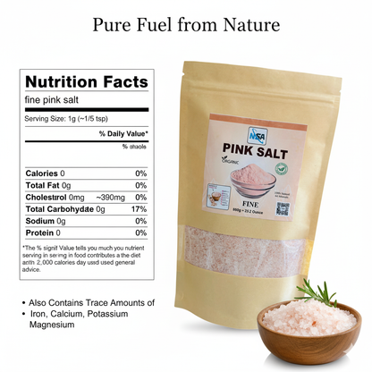 NSA Himalayan Pink Salt Fine – 100% Natural & Pure Food Grade Rock Salt Powder | Premium Mineral-Rich Edible Pink Salt for Cooking, Seasoning, Baking & Daily Wellness Use