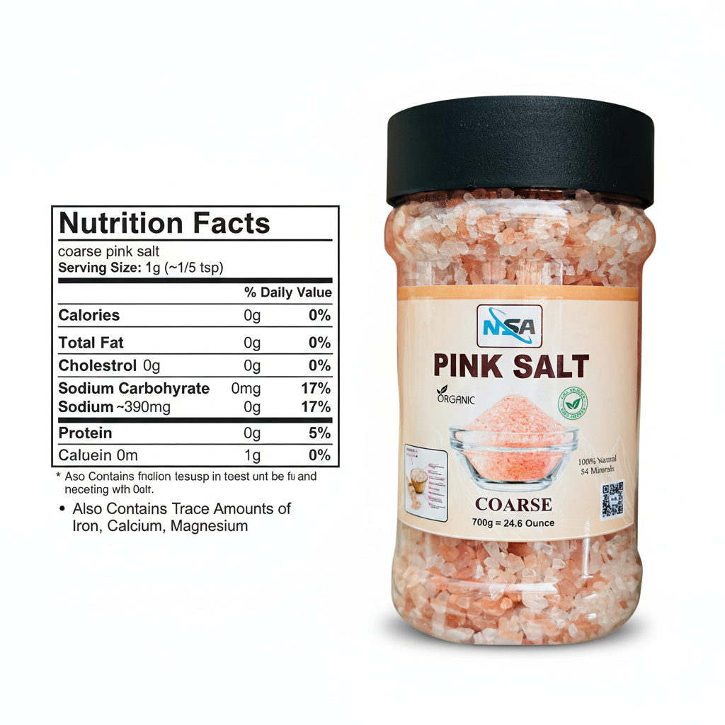 NSA Himalayan Pink Salt Coarse – 100% Natural & Pure Food Grade Rock Salt | Premium Mineral Salt for Cooking, Seasoning, BBQ, Grinder Use | Organic Edible Pink Salt Crystals