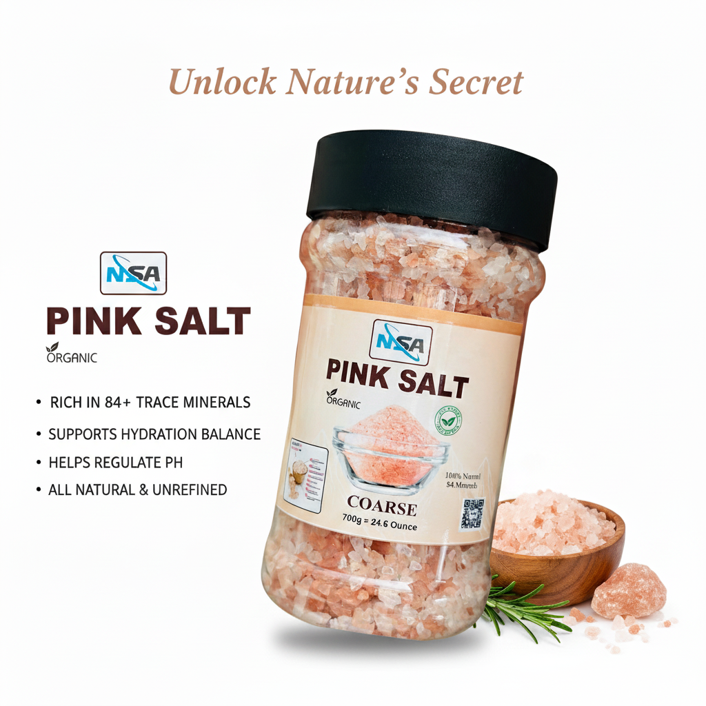 NSA Himalayan Pink Salt Coarse – 100% Natural & Pure Food Grade Rock Salt | Premium Mineral Salt for Cooking, Seasoning, BBQ, Grinder Use | Organic Edible Pink Salt Crystals
