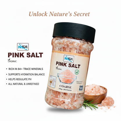 NSA Himalayan Pink Salt Coarse – 100% Natural & Pure Food Grade Rock Salt | Premium Mineral Salt for Cooking, Seasoning, BBQ, Grinder Use | Organic Edible Pink Salt Crystals