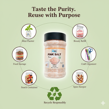 NSA Himalayan Pink Salt Jar – 100% Natural & Pure Food Grade Rock Salt