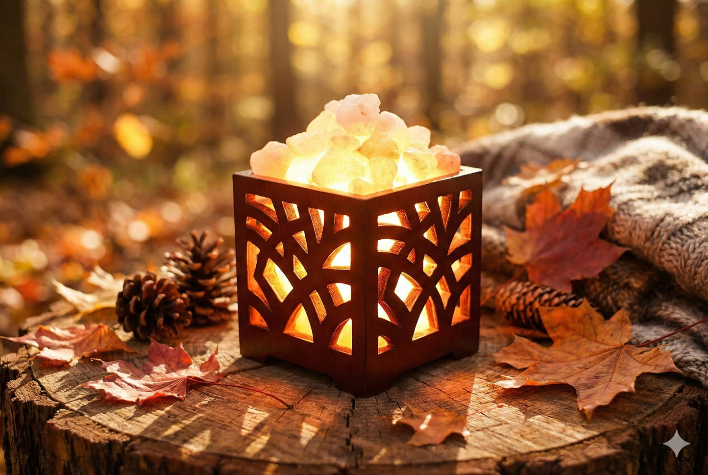 NSA Salt Basket – Geometric Lattice Design Himalayan Pink Salt Lamp Basket
