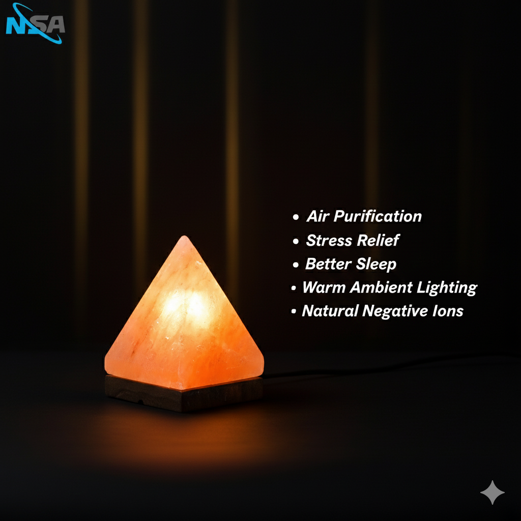 NSA Triangle  Himalayan Salt Lamp – Original Rock Salt Lamp for Home Decor & Healing
