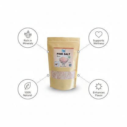 NSA Himalayan Pink Salt Fine – 100% Natural & Pure Food Grade Rock Salt Powder | Premium Mineral-Rich Edible Pink Salt for Cooking, Seasoning, Baking & Daily Wellness Use