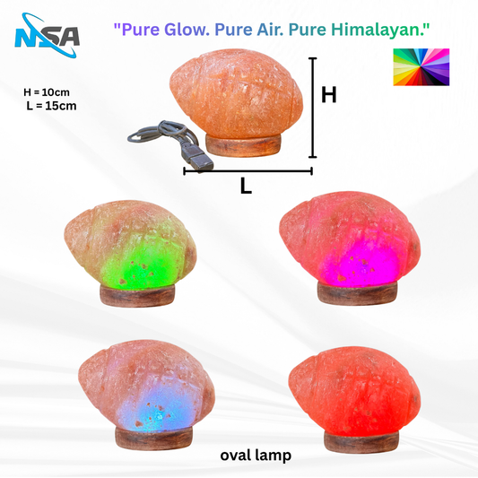NSA USB Himalayan Salt Lamp – Color Changing LED | Natural Rock – Model: oval lamp