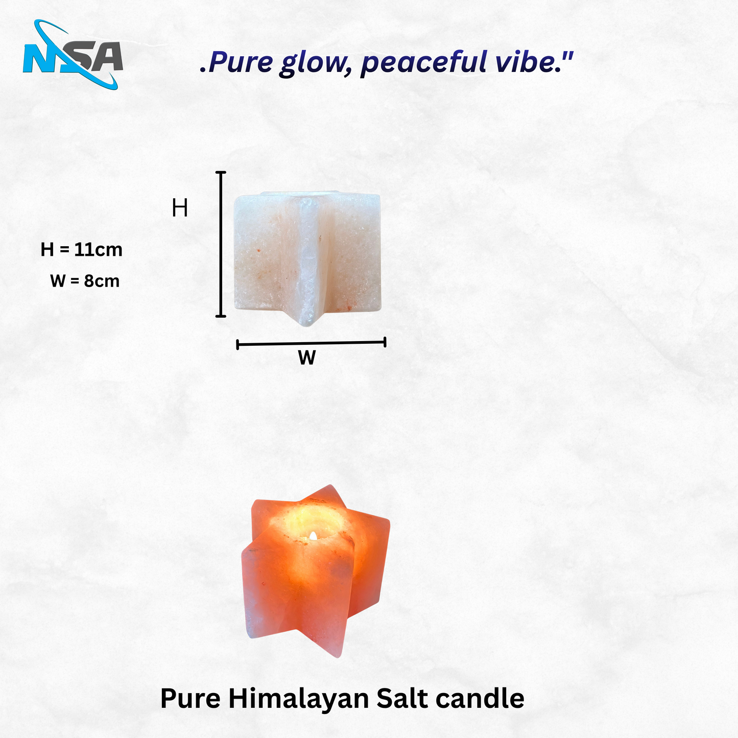 NSA Himalayan Pink Salt Candle Lamp – 100% Natural Hand-Carved Salt Candle Holder | Healing Salt Lamp for Relaxation, Home Décor, Aromatherapy & Warm Candlelight Glow