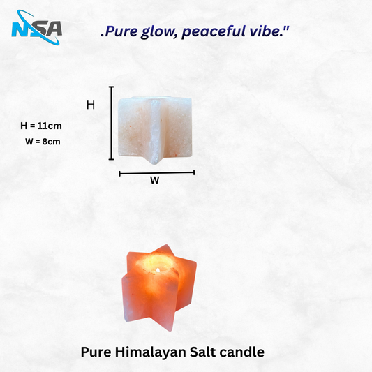 NSA Himalayan Pink Salt Candle Lamp – 100% Natural Hand-Carved Salt Candle Holder | Healing Salt Lamp for Relaxation, Home Décor, Aromatherapy & Warm Candlelight Glow