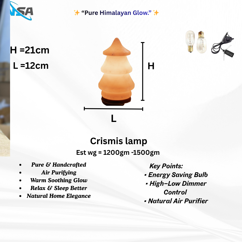 NSA Cismis Himalayan Salt Lamp – Original Rock Salt Lamp for Home Decor & Healing