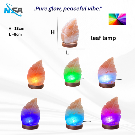 NSA USB Himalayan Salt Lamp – Color Changing LED | Natural Rock – Model: Leaf lamp