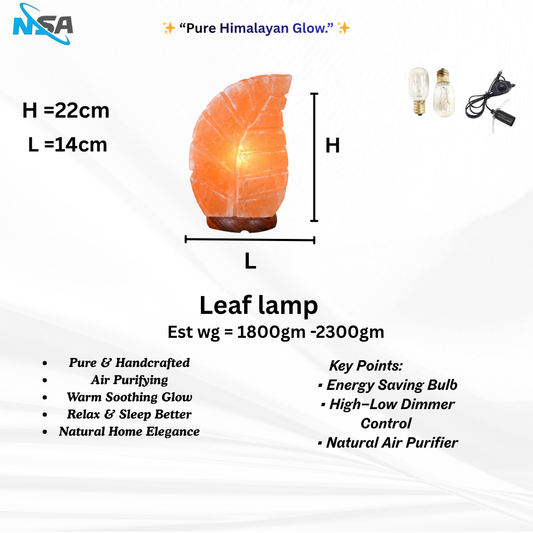 NSA leaf Himalayan Salt Lamp – Original Rock Salt Lamp for Home Decor & Healing