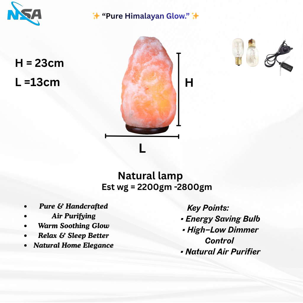 NSA Natural Himalayan Salt Lamp – Pink Rock Salt Lamp for Home Decor